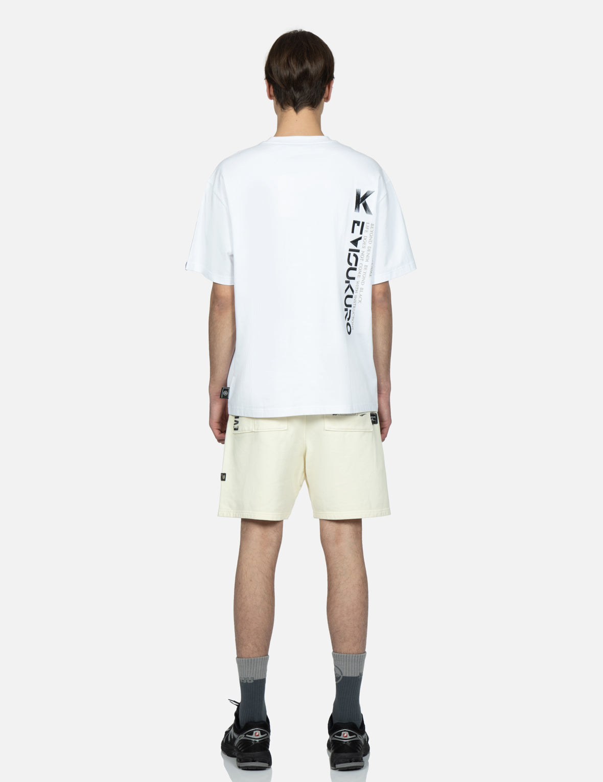 Distorted Kamon Embroidery Sweat Shorts
