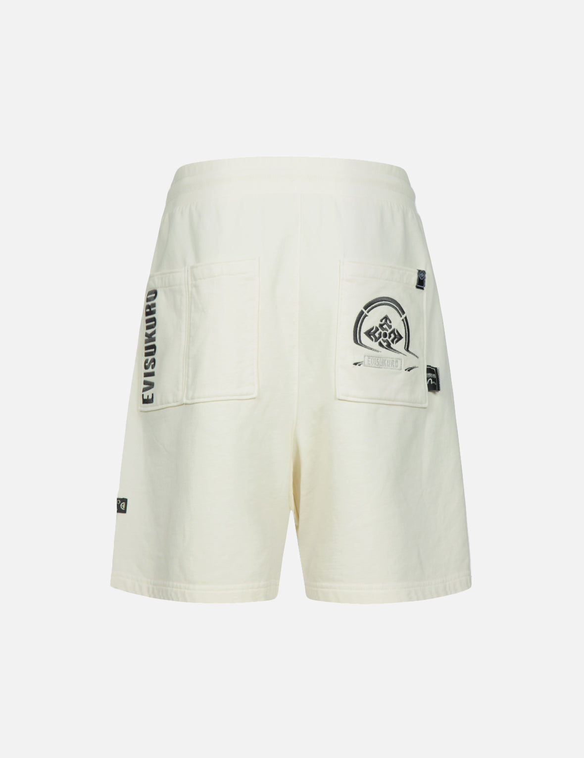 Distorted Kamon Embroidery Sweat Shorts