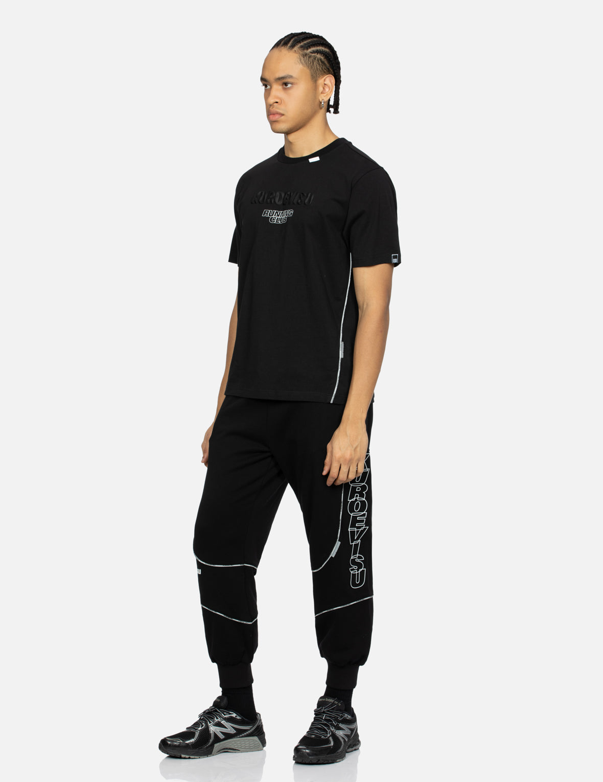 反光捆条和立体家花印花常规版型T恤