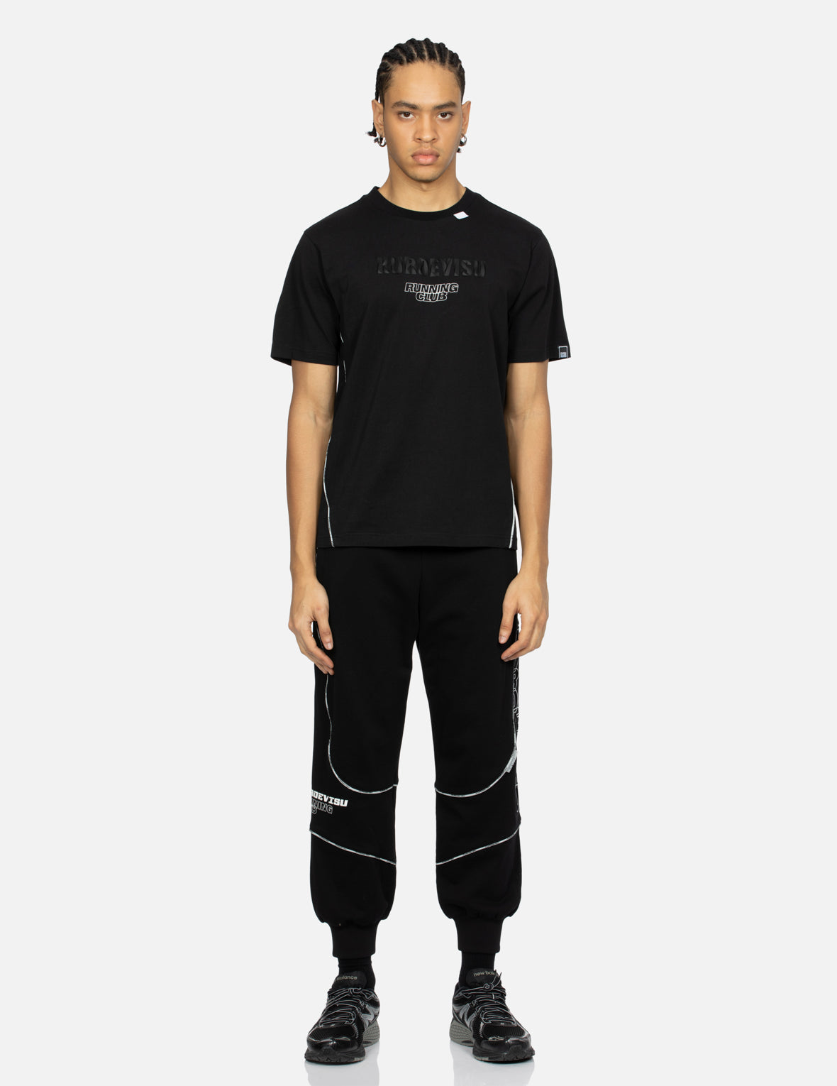 反光捆条和立体家花印花常规版型T恤