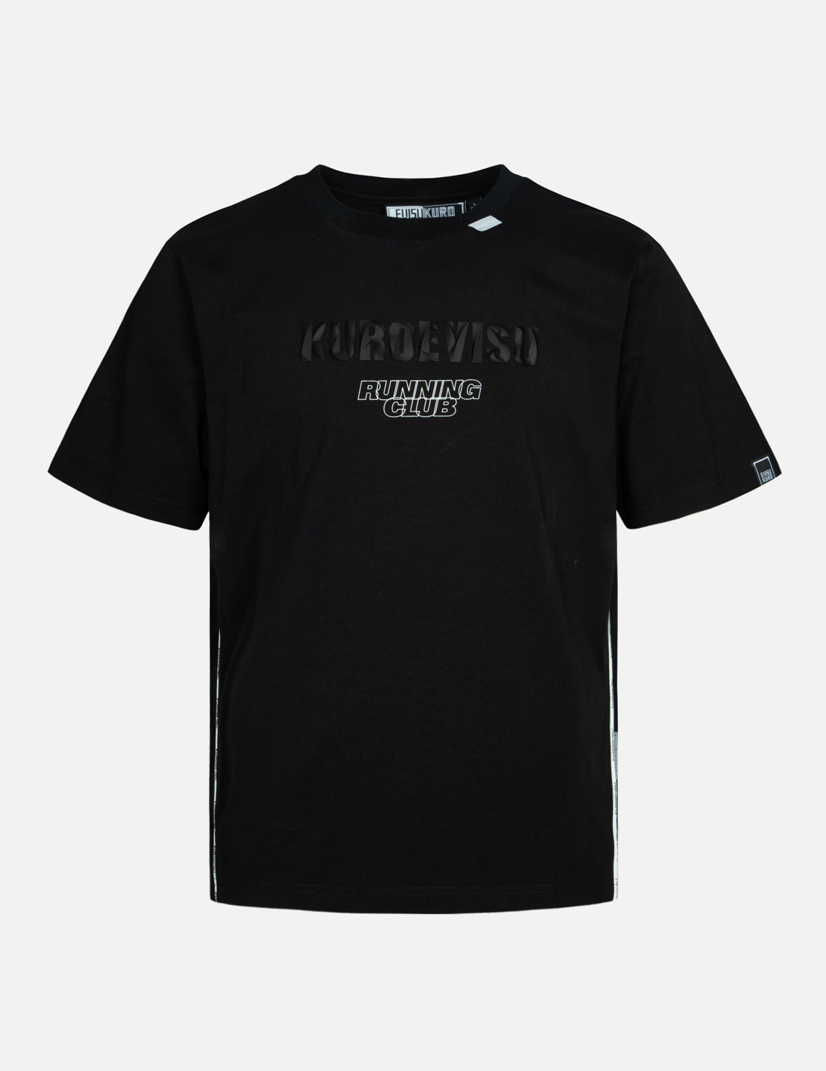 反光捆条和立体家花印花常规版型T恤