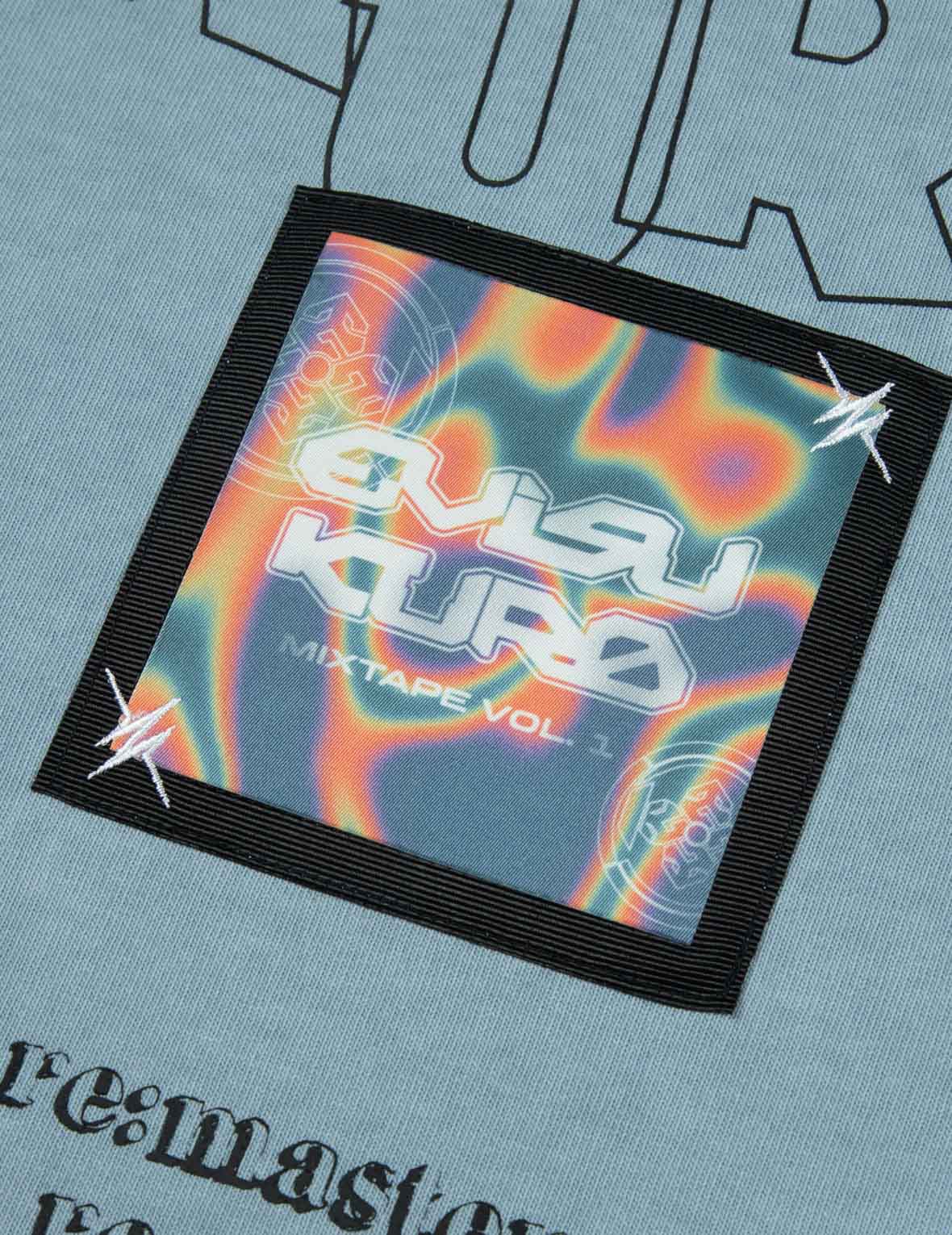 海鸥印花和彩虹渐变图案宽版休闲T恤