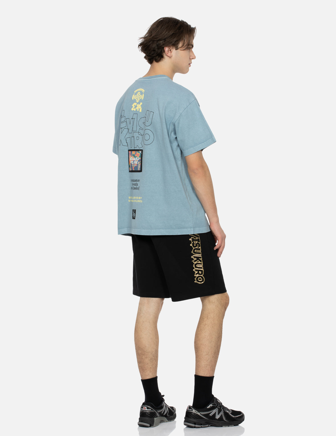 海鸥印花和彩虹渐变图案宽版休闲T恤