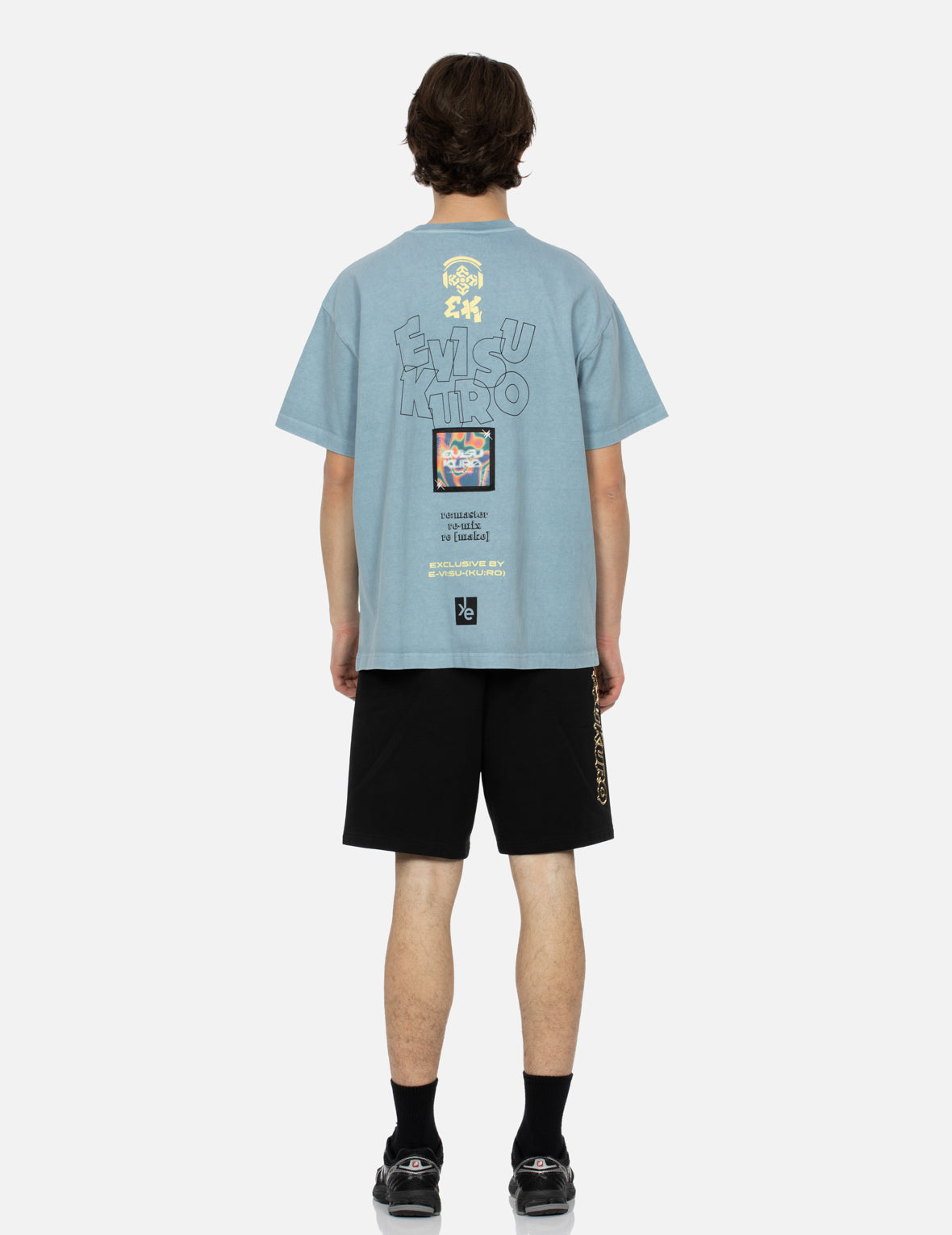 海鸥印花和彩虹渐变图案宽版休闲T恤