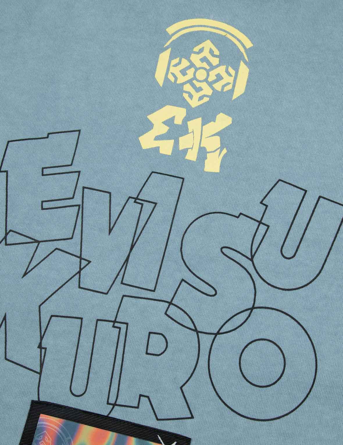 海鸥印花和彩虹渐变图案宽版休闲T恤