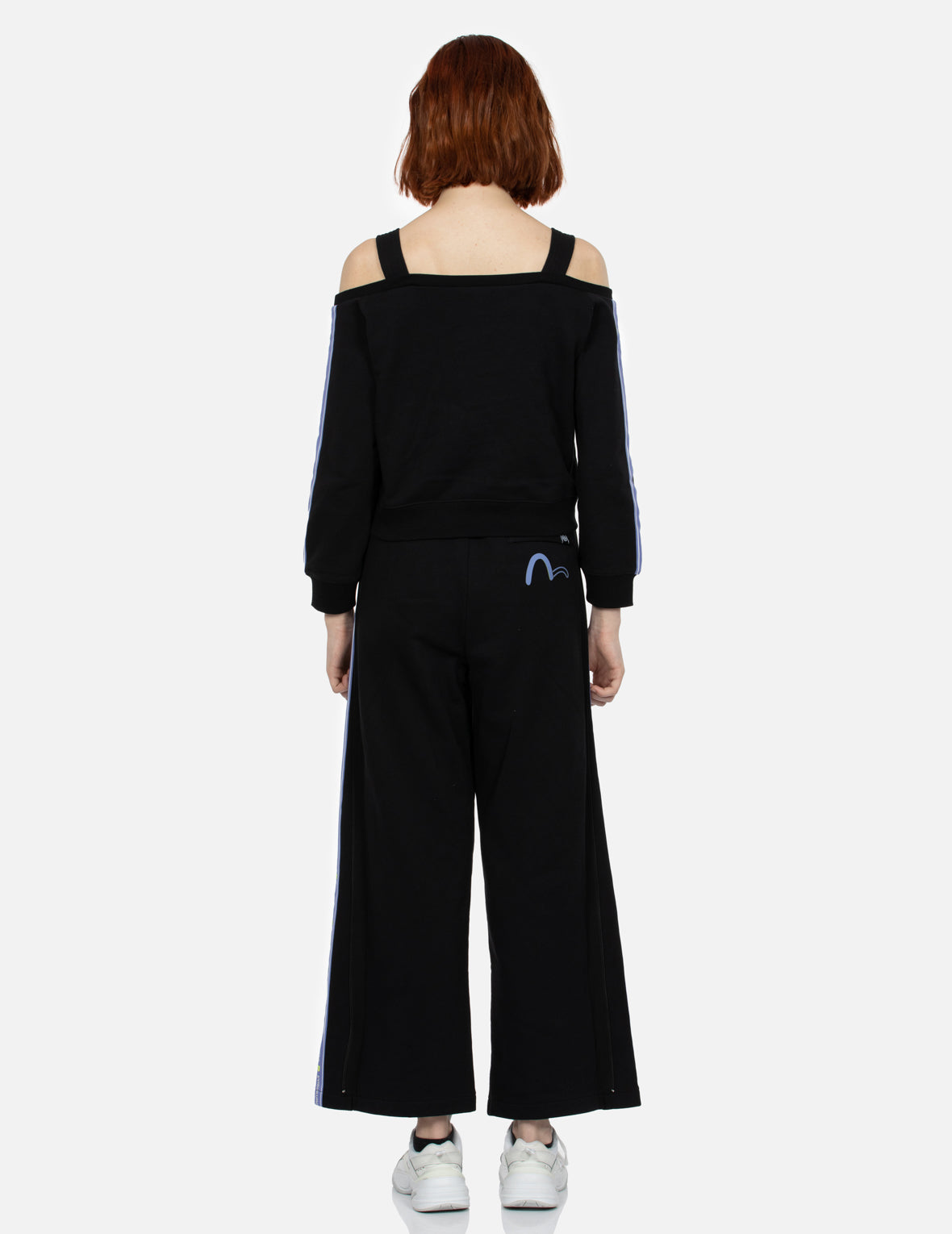 Logo Printed Ribbon Wide Leg Sweatpants