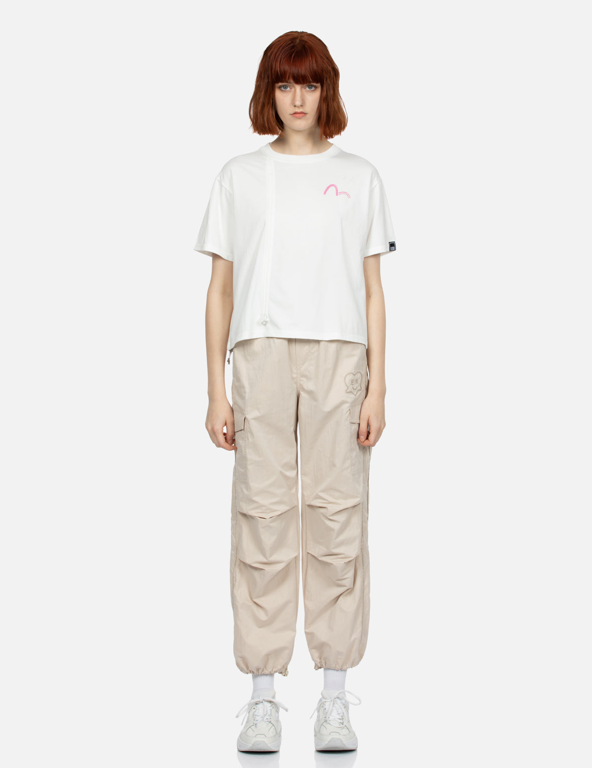 Brush Art Kamon Ruched Fashion Fit T-Shirt