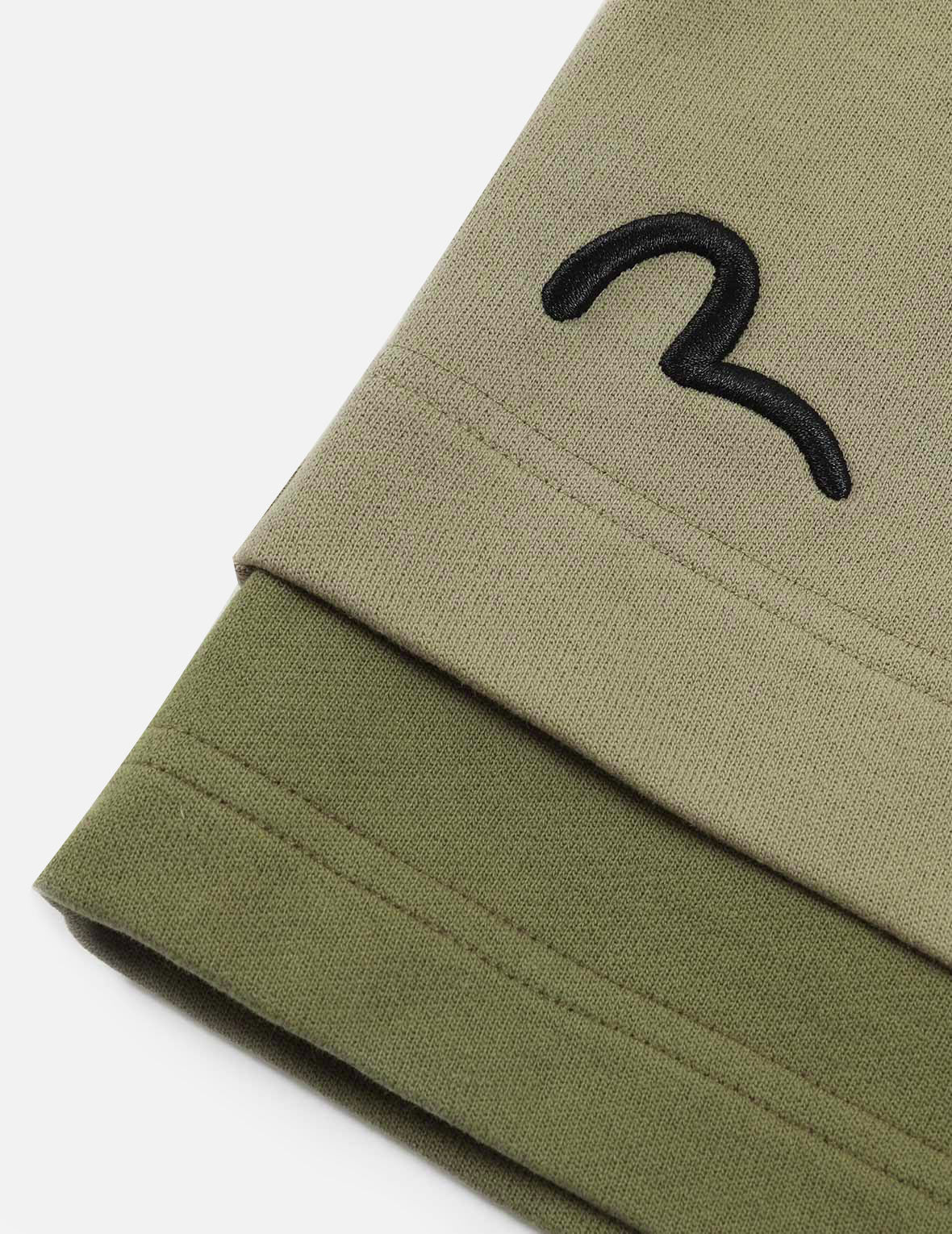 Logo Print and Seagull Embroidery Patchwork Sweat Shorts
