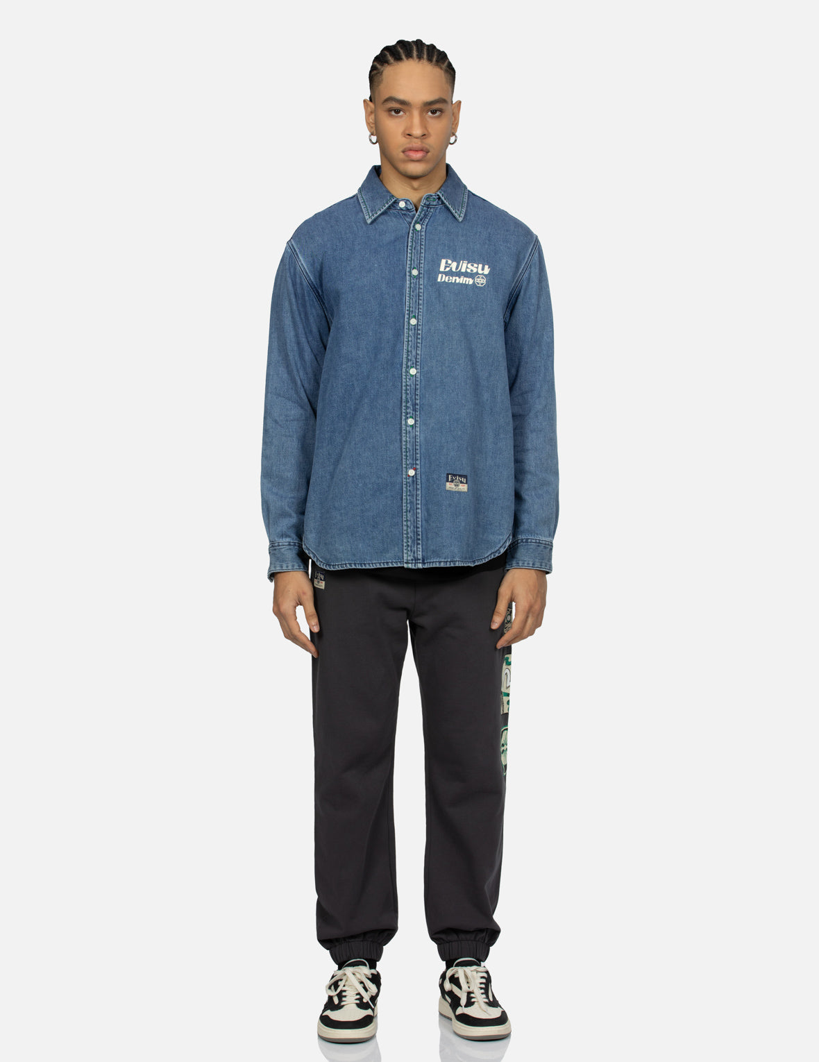 Calligraphy Daicock Relax Fit Denim Shirt