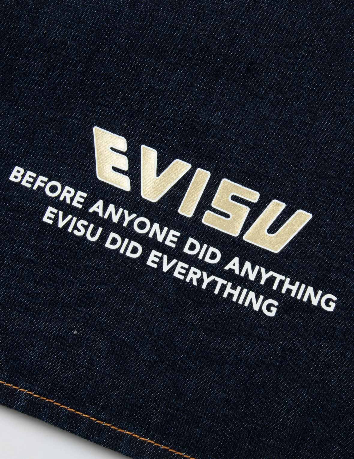 家花线迹及神奈川冲浪里大M印花休闲宽版牛仔衬衫