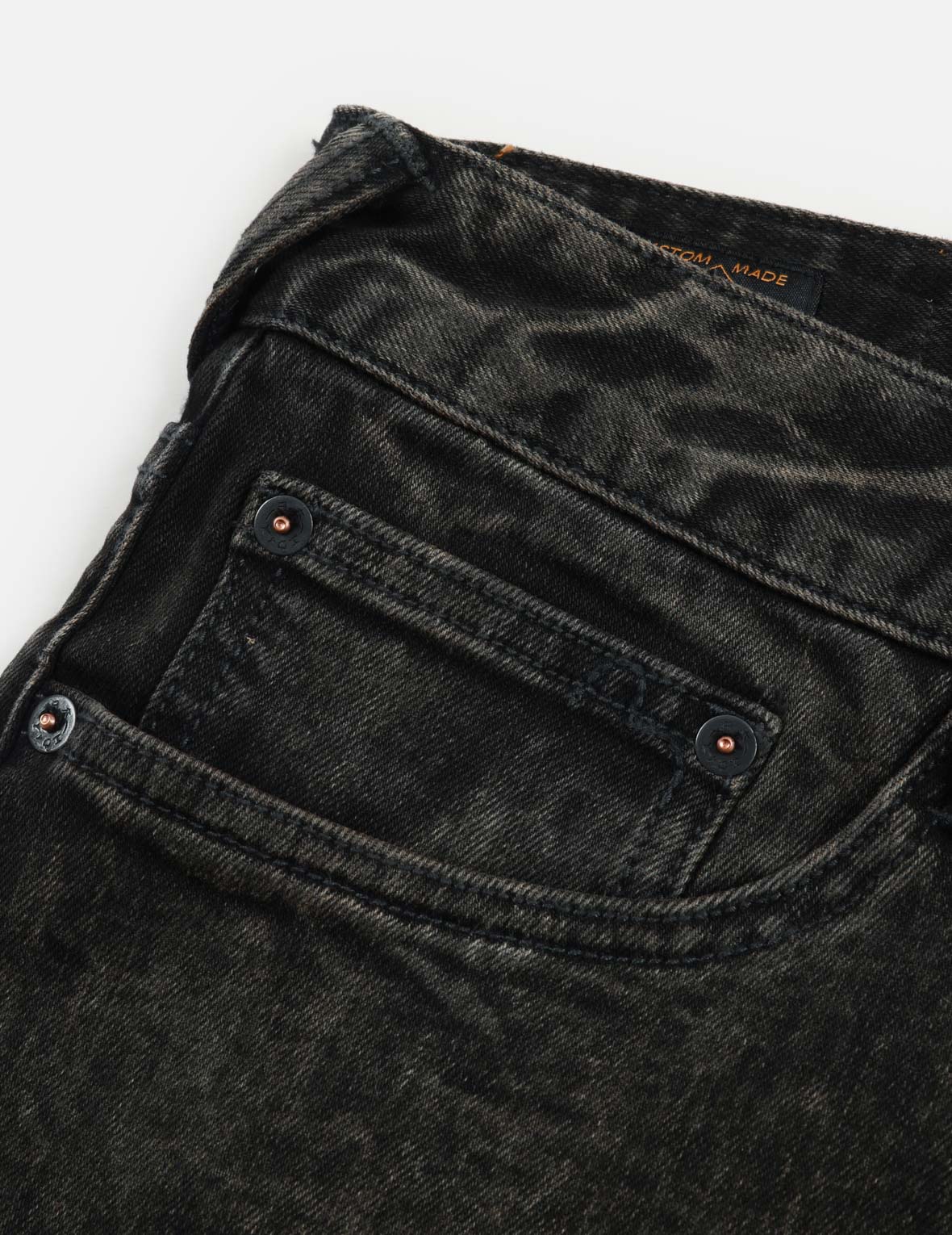 Seagull and Kamon Print Multi-Pocket Relax Fit Denim Shorts