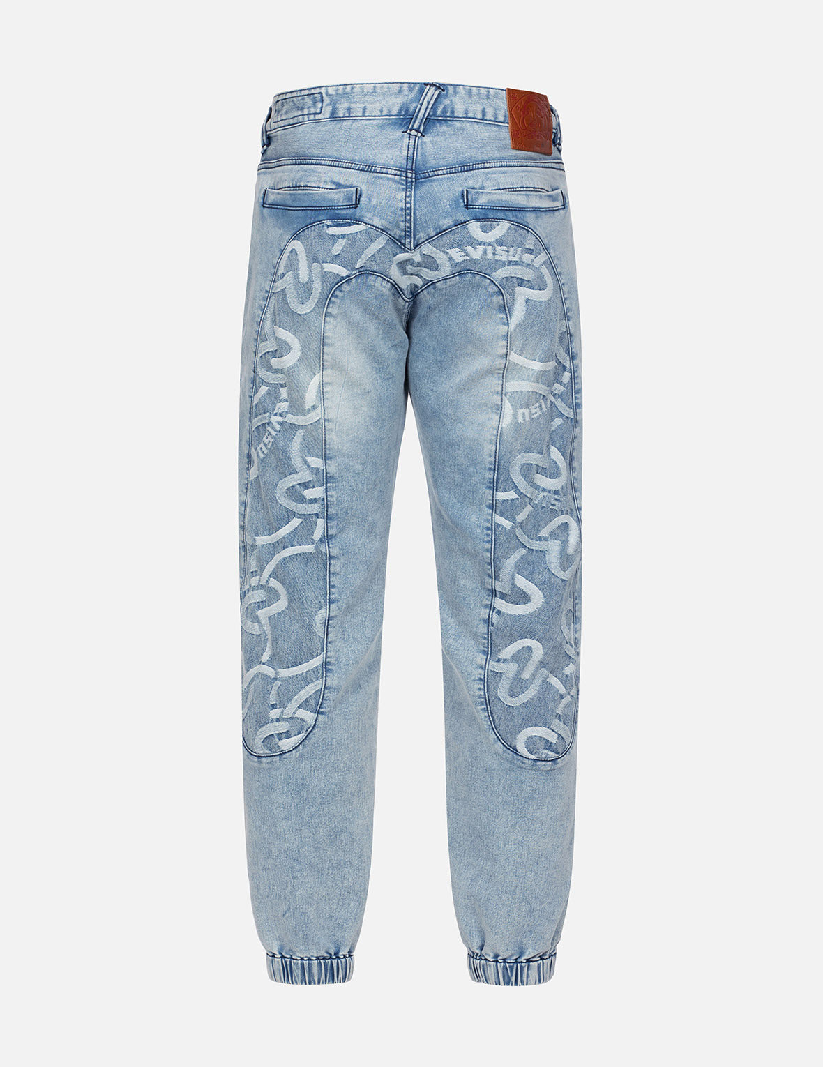 Allover Seagull Jacquard Inserted Daicock Regular Fit Denim Joggers