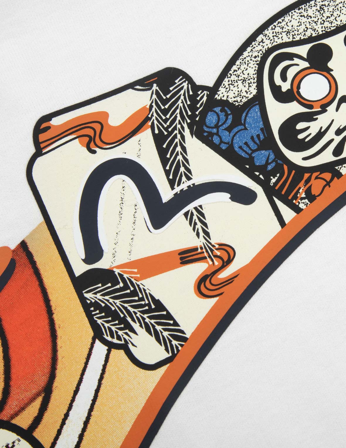 花札达摩与大M印花宽版T恤