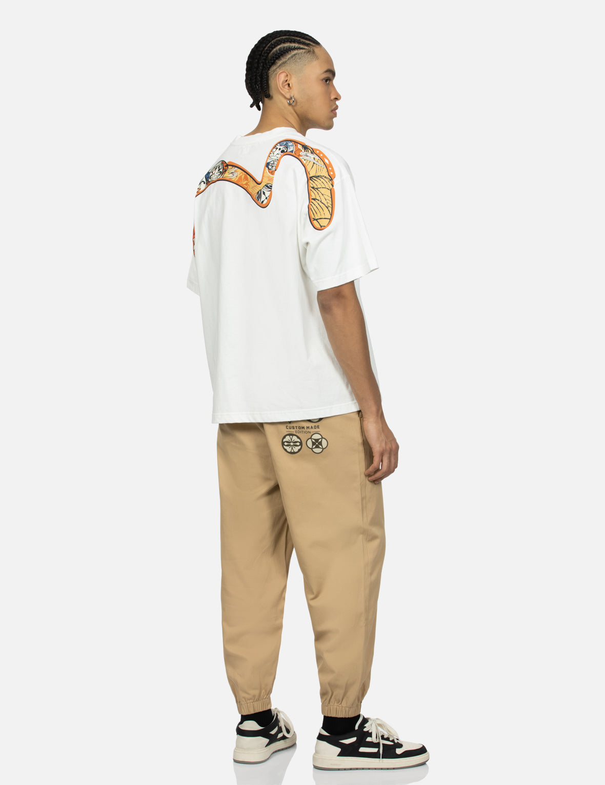 花札达摩与大M印花宽版T恤