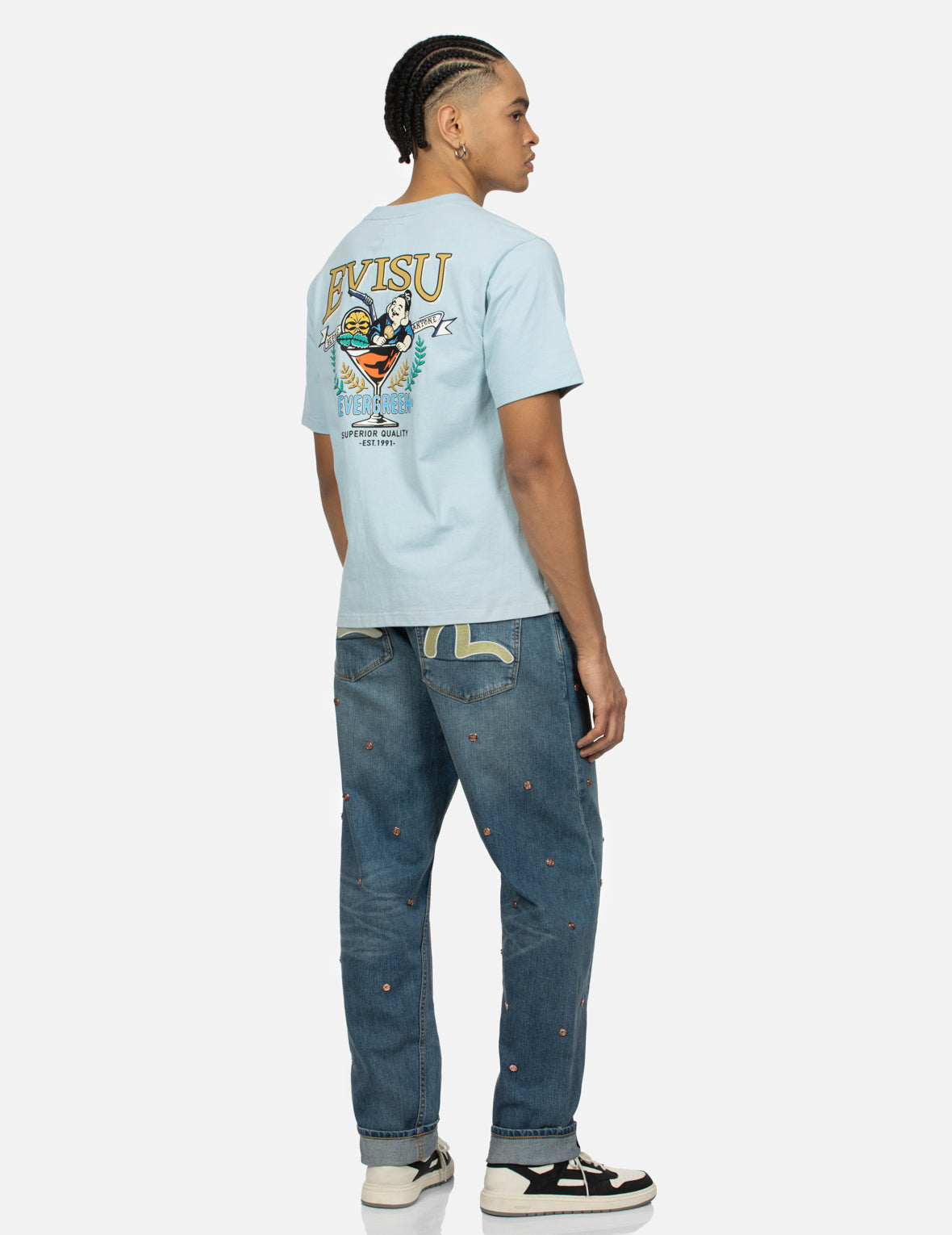 Seagull and Playful Godhead Print Regular Fit T-shirt