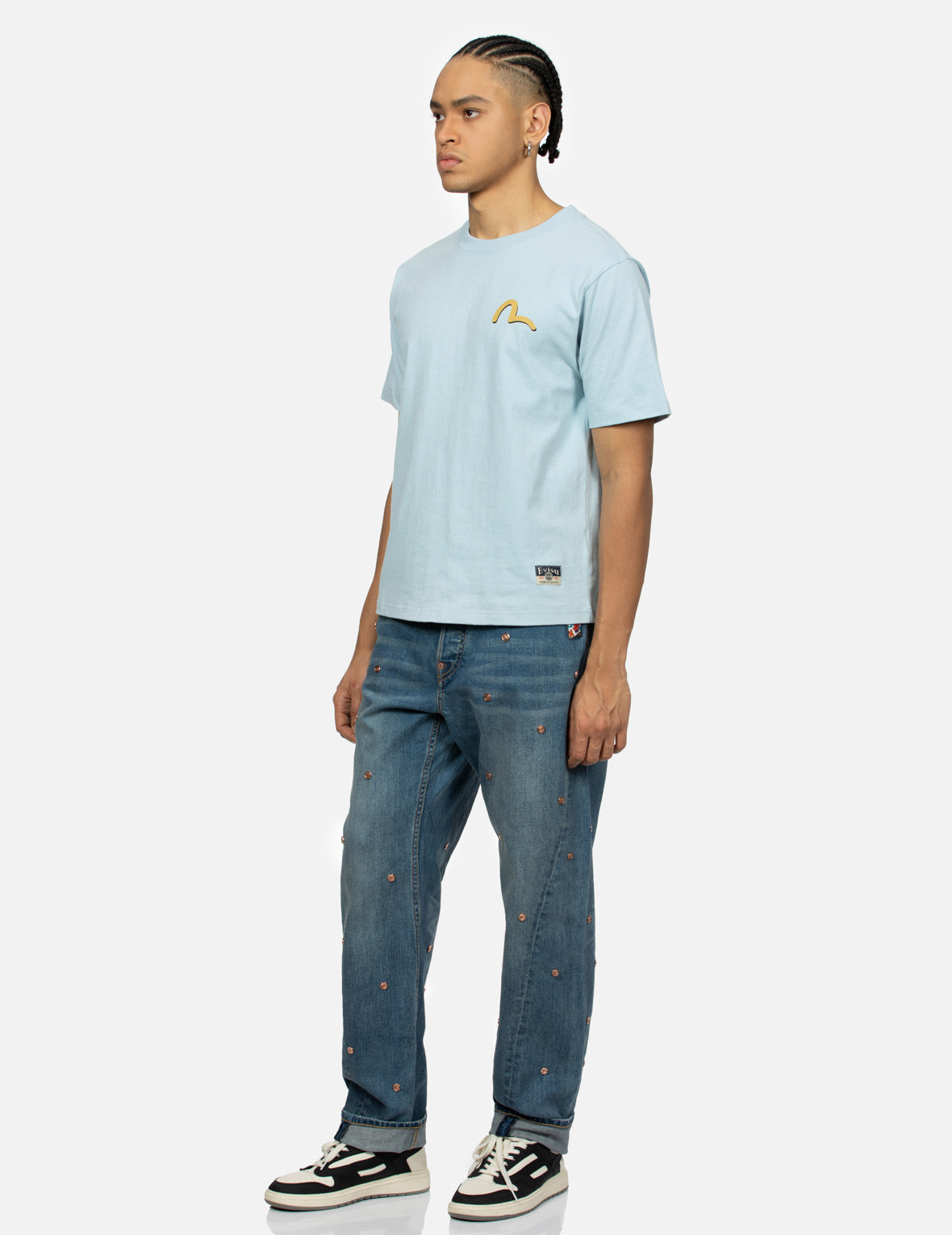 Seagull and Playful Godhead Print Regular Fit T-shirt