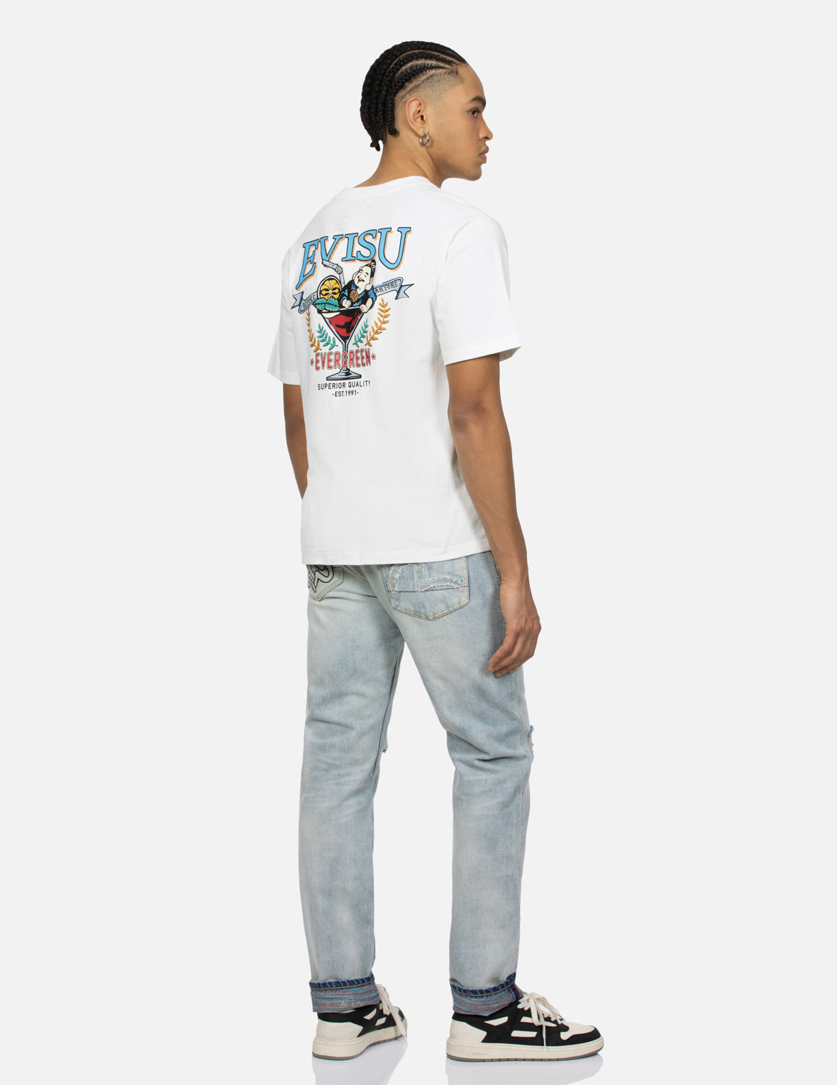 Seagull and Playful Godhead Print Regular Fit T-shirt