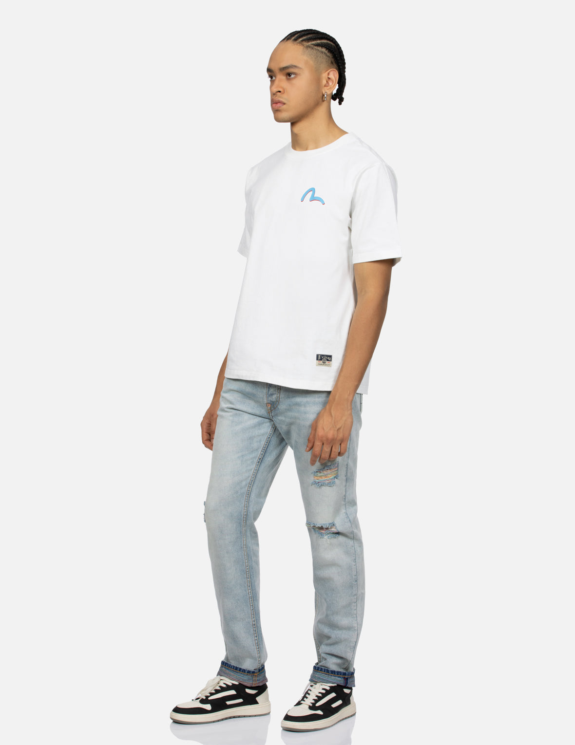 Seagull and Playful Godhead Print Regular Fit T-shirt