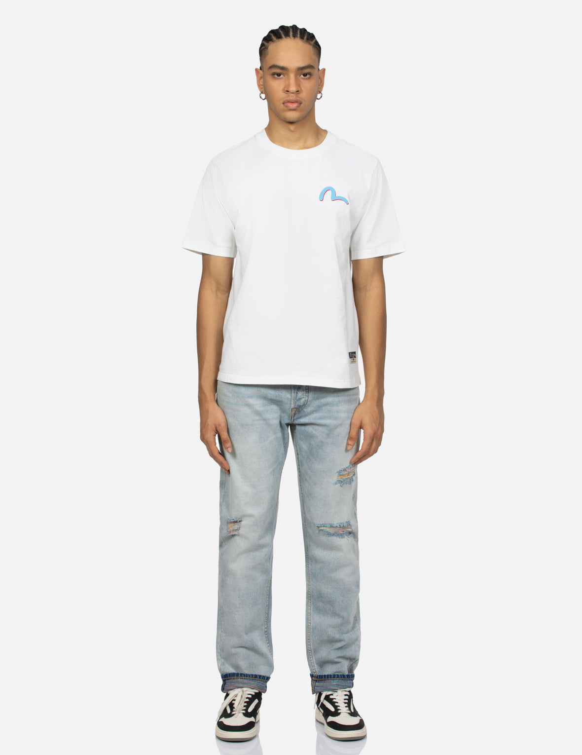 Seagull and Playful Godhead Print Regular Fit T-shirt