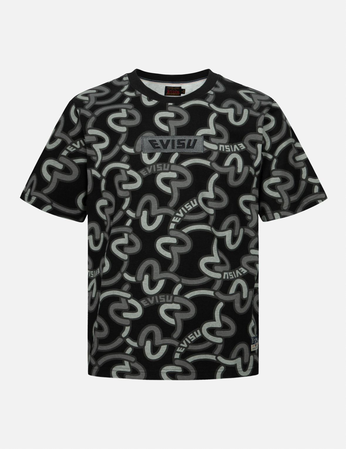 满地重叠海鸥印花常规版型T恤