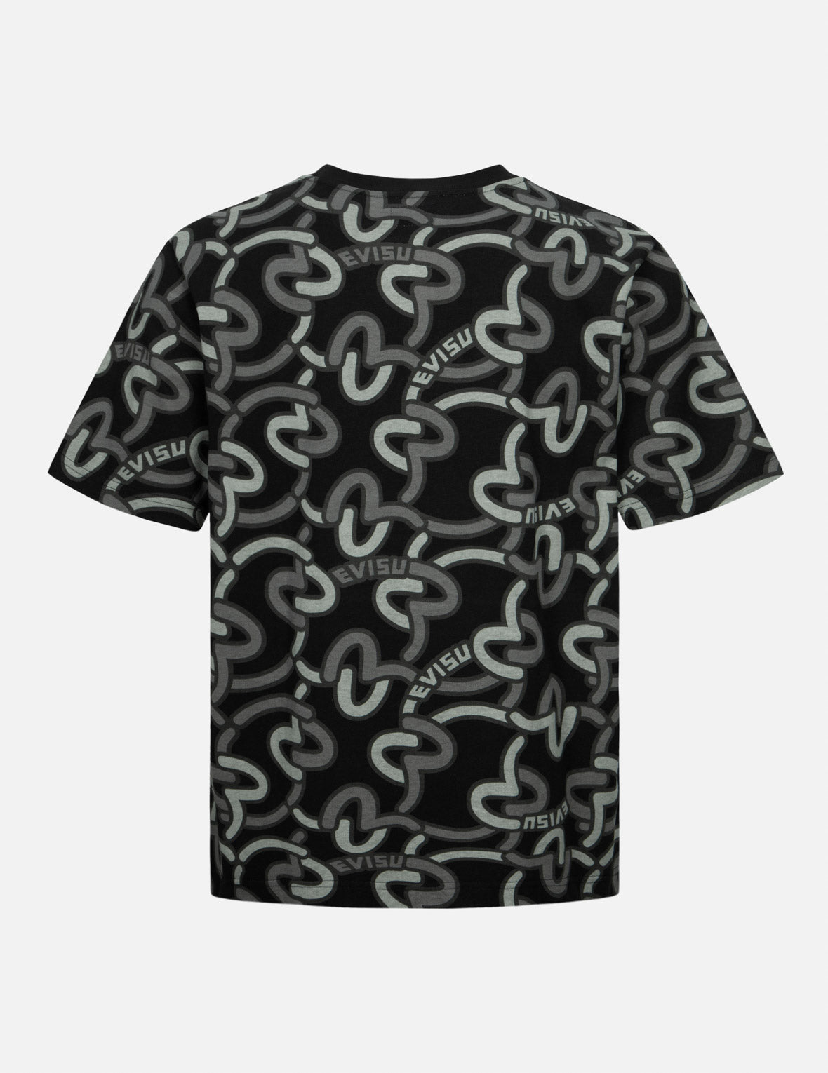 满地重叠海鸥印花常规版型T恤