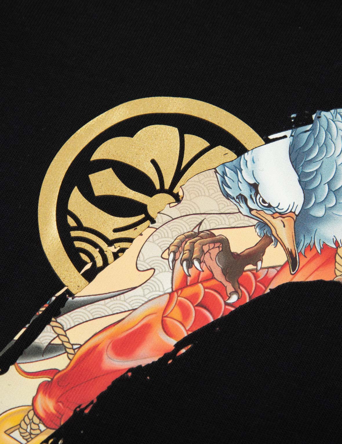 鲤鱼和海鸥笔刷大M数码印花宽版T恤