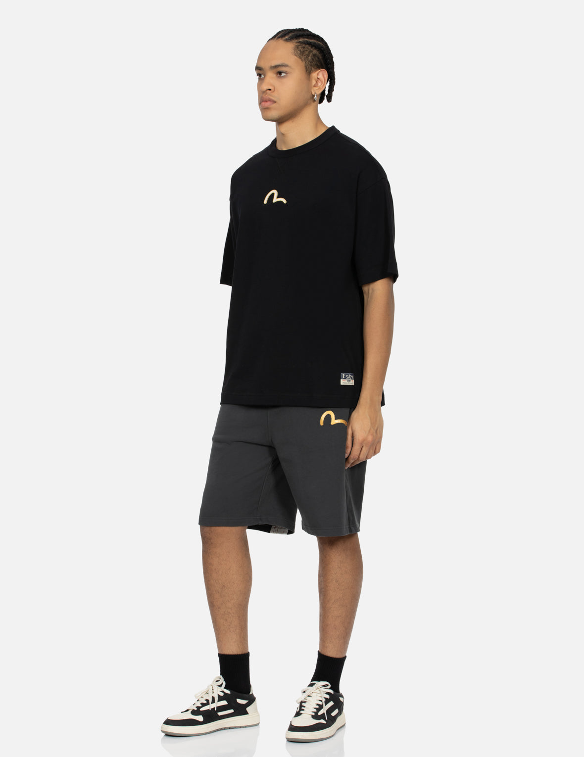 鲤鱼和海鸥笔刷大M数码印花宽版T恤