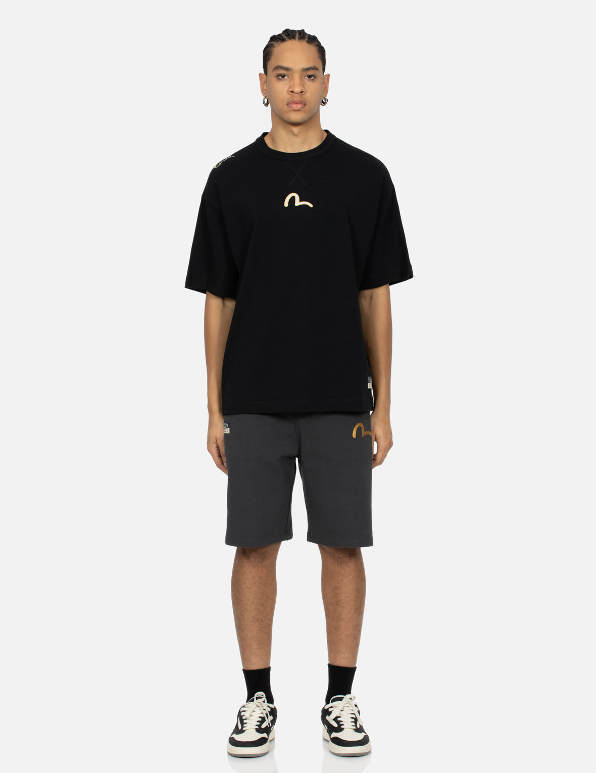 鲤鱼和海鸥笔刷大M数码印花宽版T恤