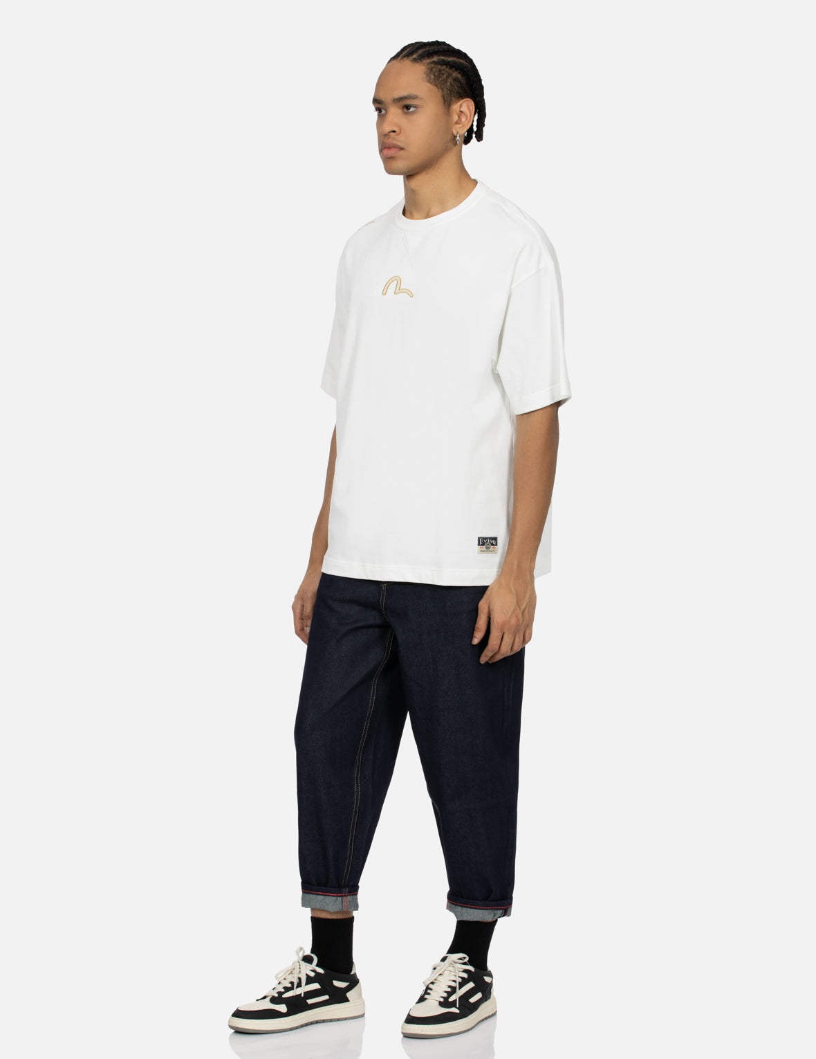 鲤鱼和海鸥笔刷大M数码印花宽版T恤