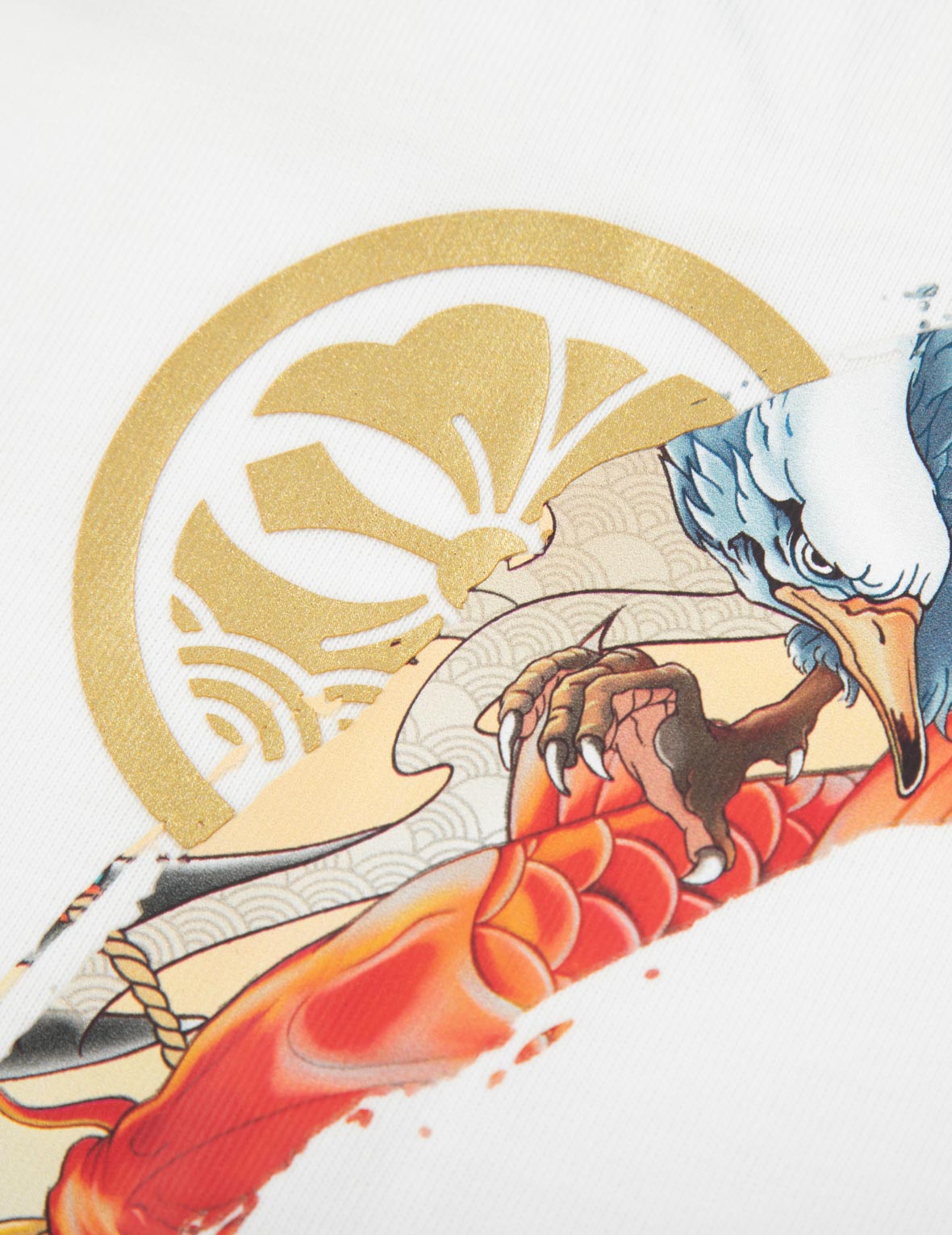 鲤鱼和海鸥笔刷大M数码印花宽版T恤