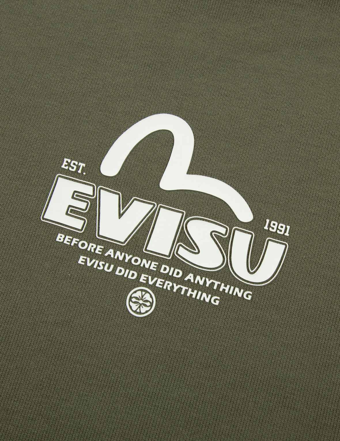 佛头和鲤鱼旗印花宽版短袖卫衣