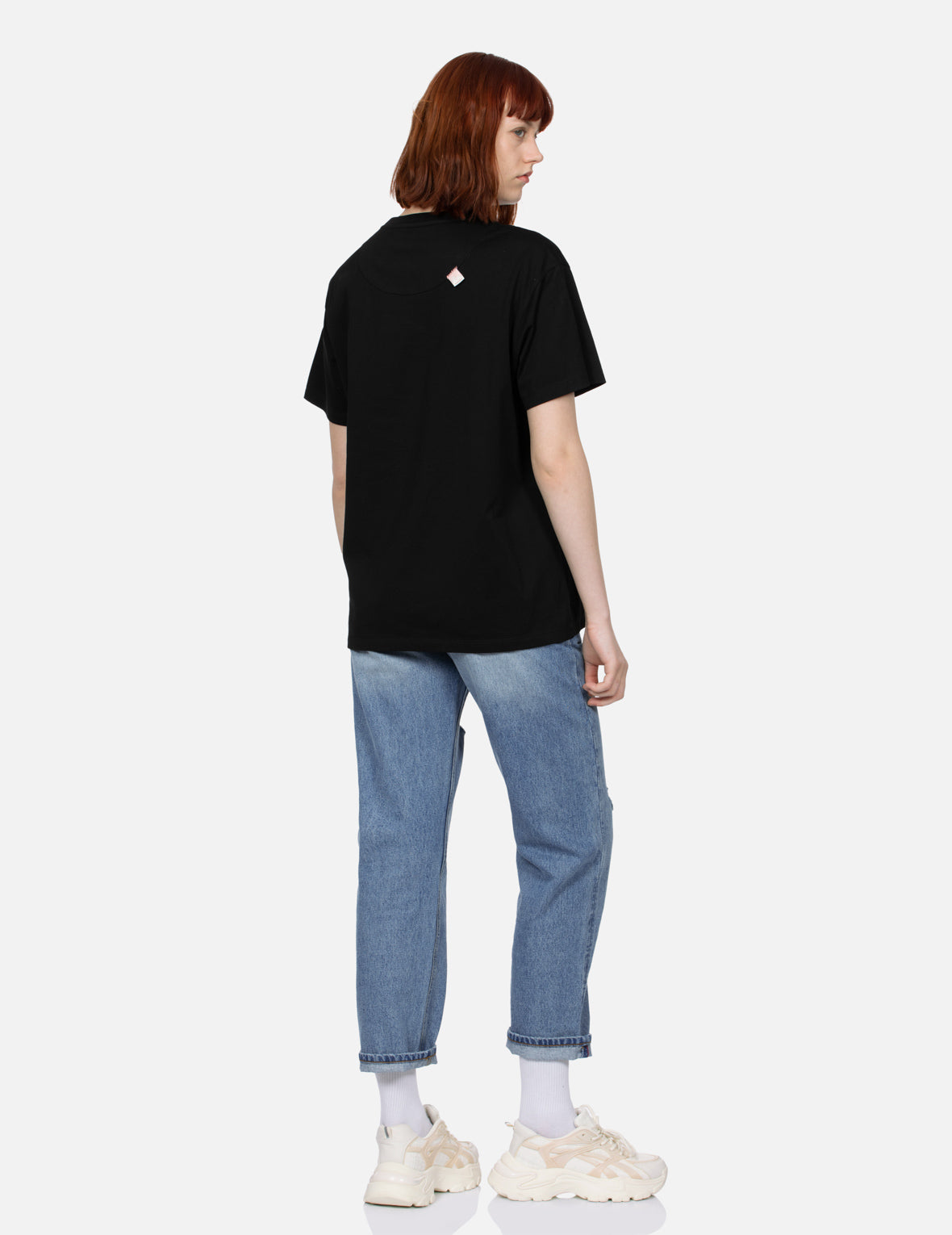 Fortune Cat and Floral Print Boyfriend T-shirt