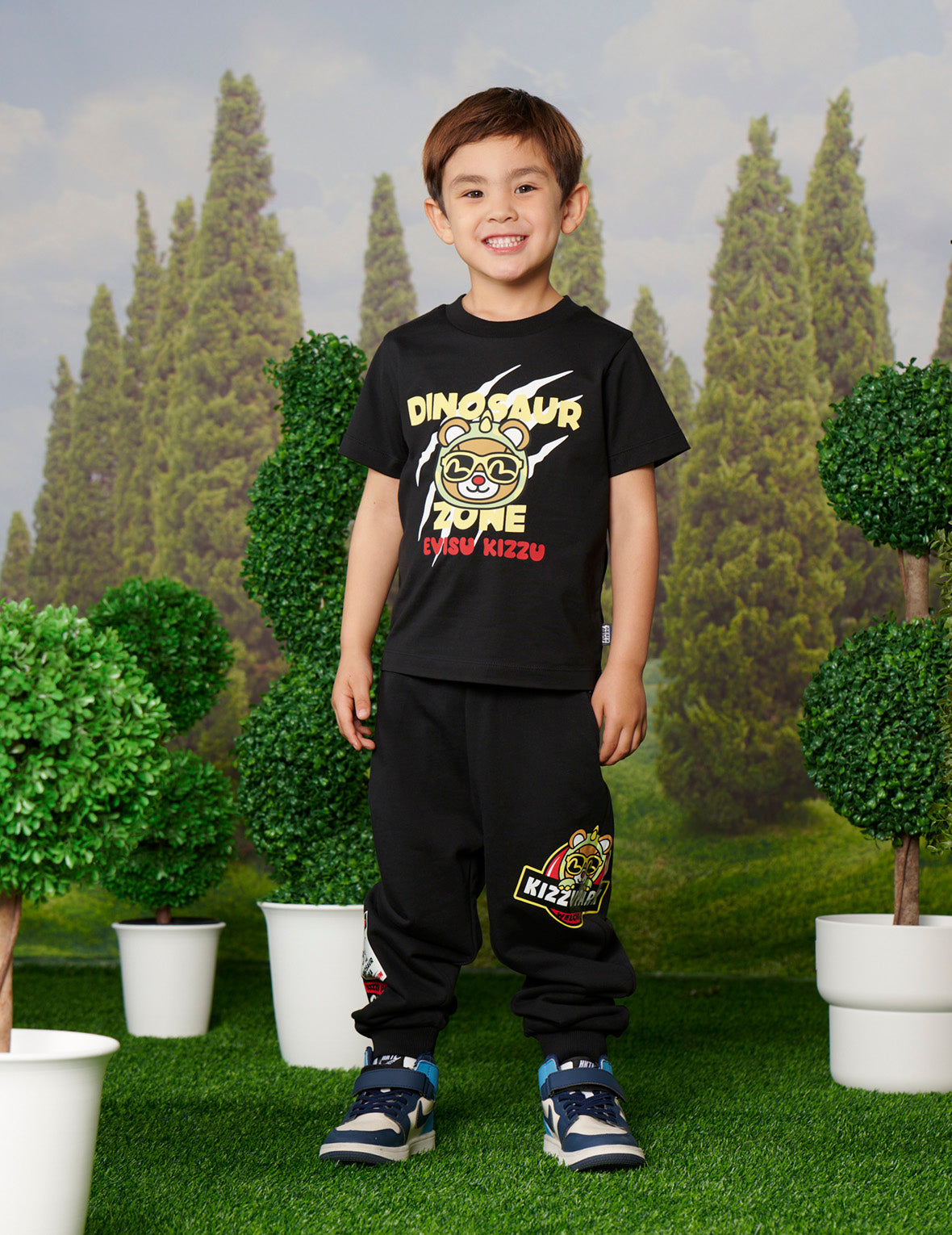 Dinosaur Bear Print Regular Fit T-shirt