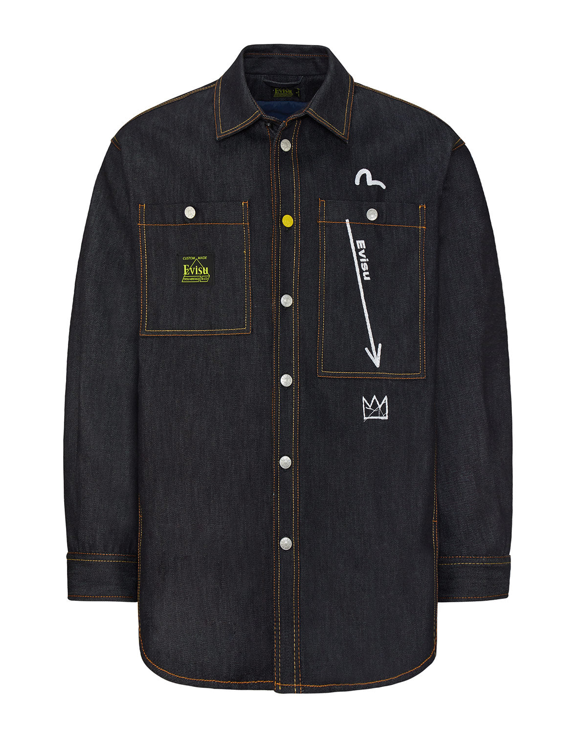 EVISU x Jean Michel Basquiat "Untitled" Denim Shirt Jacket