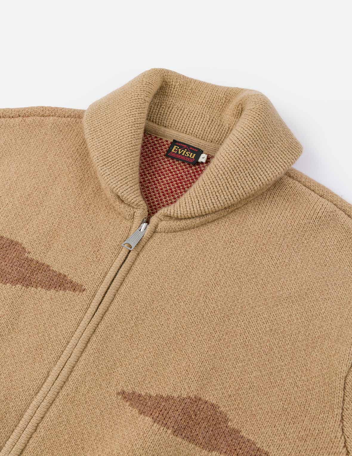 UFO and Cowichan Intarsia Patterns Relax Fit Knitted Sweatshirt