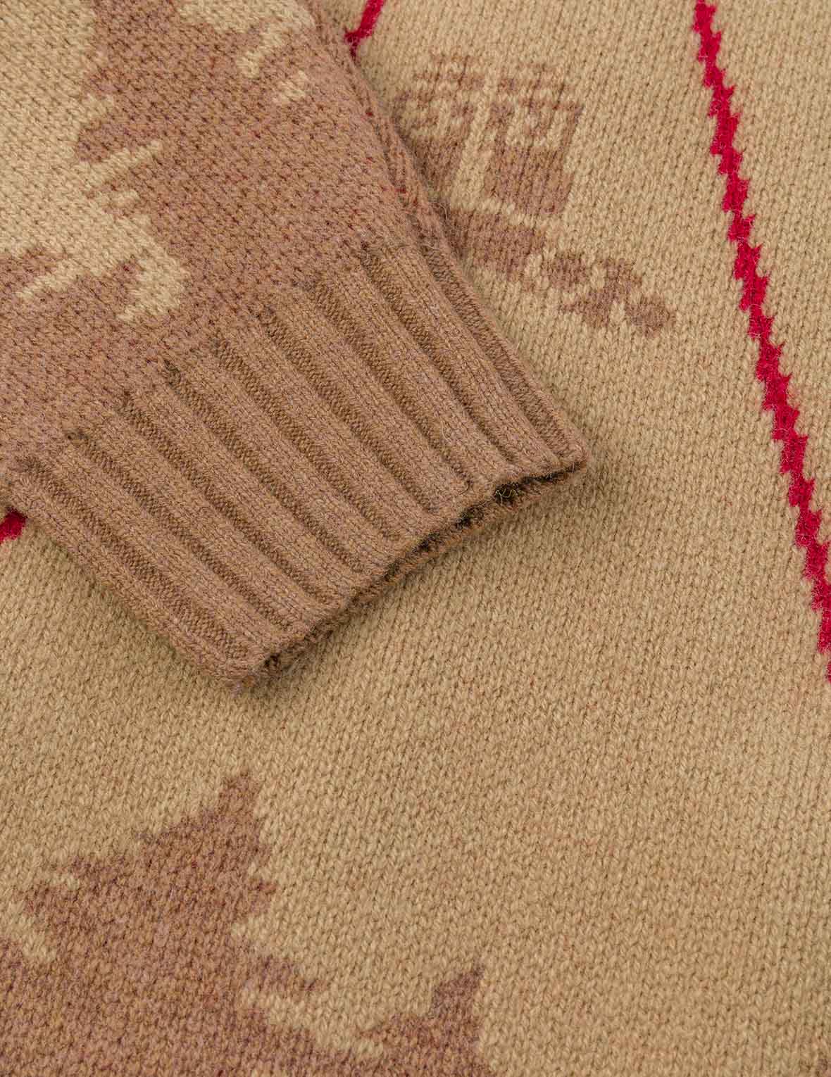 UFO and Cowichan Intarsia Patterns Relax Fit Knitted Sweatshirt