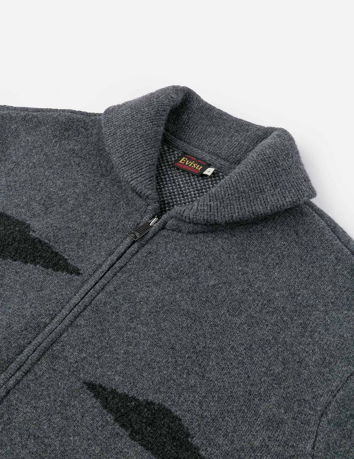 UFO and Cowichan Intarsia Patterns Relax Fit Knitted Sweatshirt