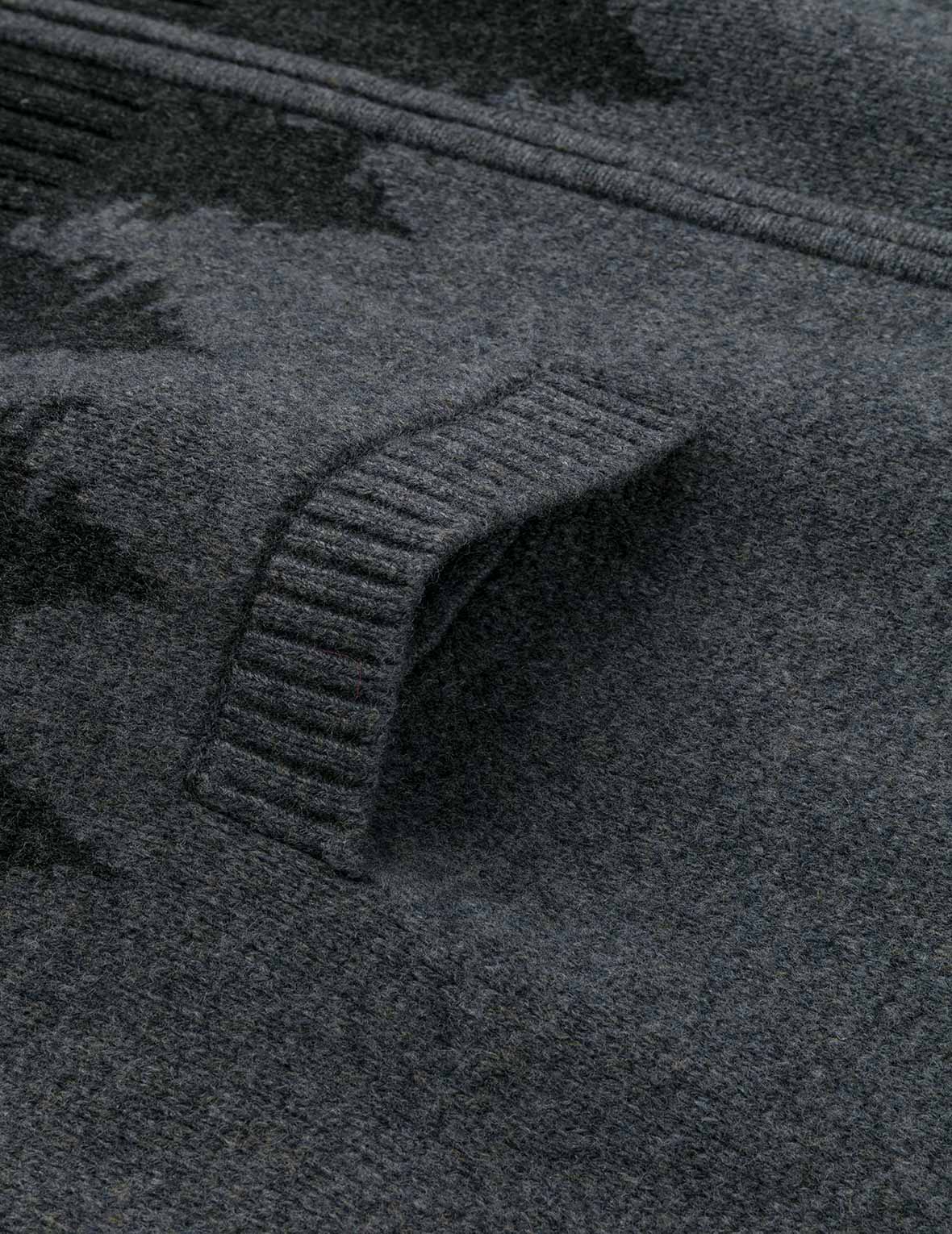 UFO and Cowichan Intarsia Patterns Relax Fit Knitted Sweatshirt