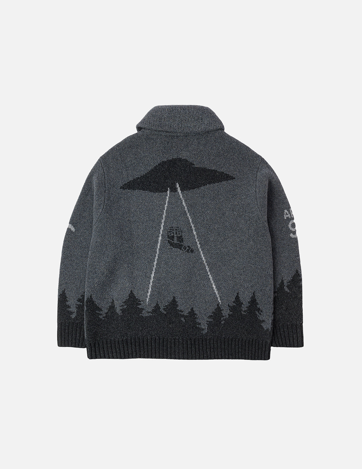 UFO and Cowichan Intarsia Patterns Relax Fit Knitted Sweatshirt