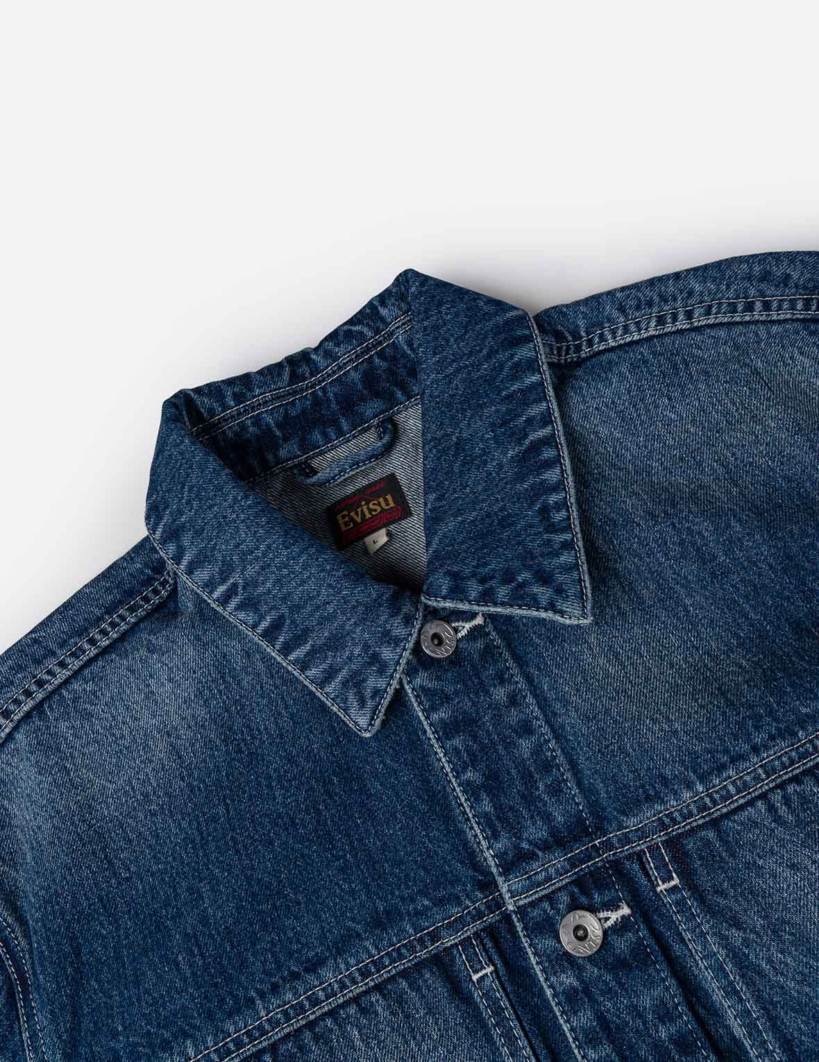 Distressed Seagull Print Relax Fit Vintage Washed Denim Jacket