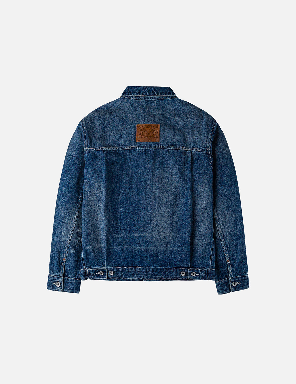 Distressed Seagull Print Relax Fit Vintage Washed Denim Jacket