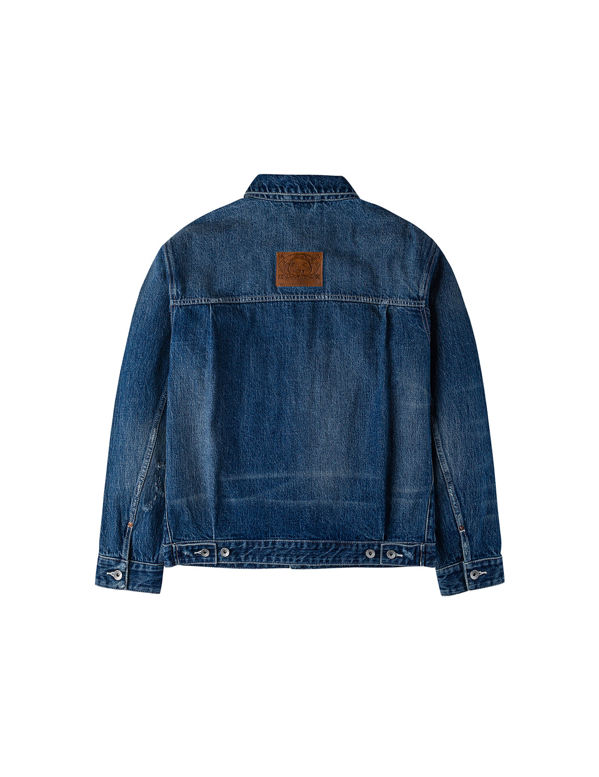 Distressed Seagull Print Relax Fit Vintage Washed Denim Jacket