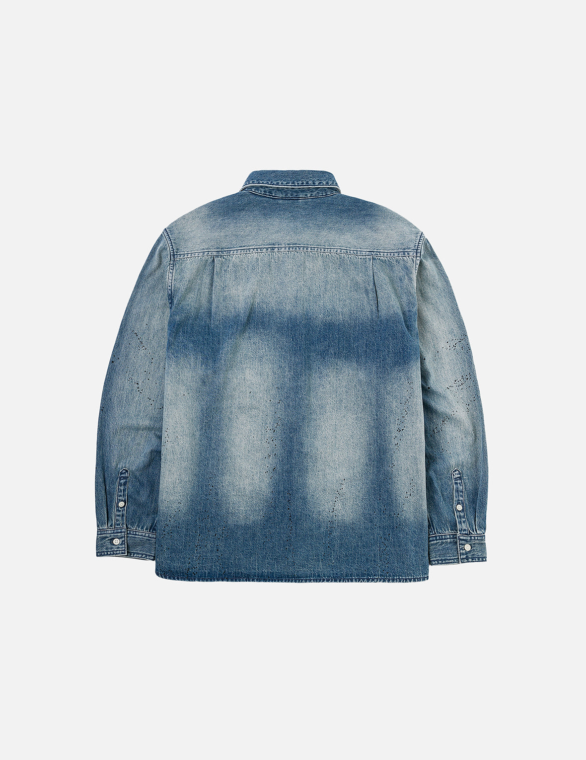 Splash Ink Seagull Print Regular Fit Denim Shirt