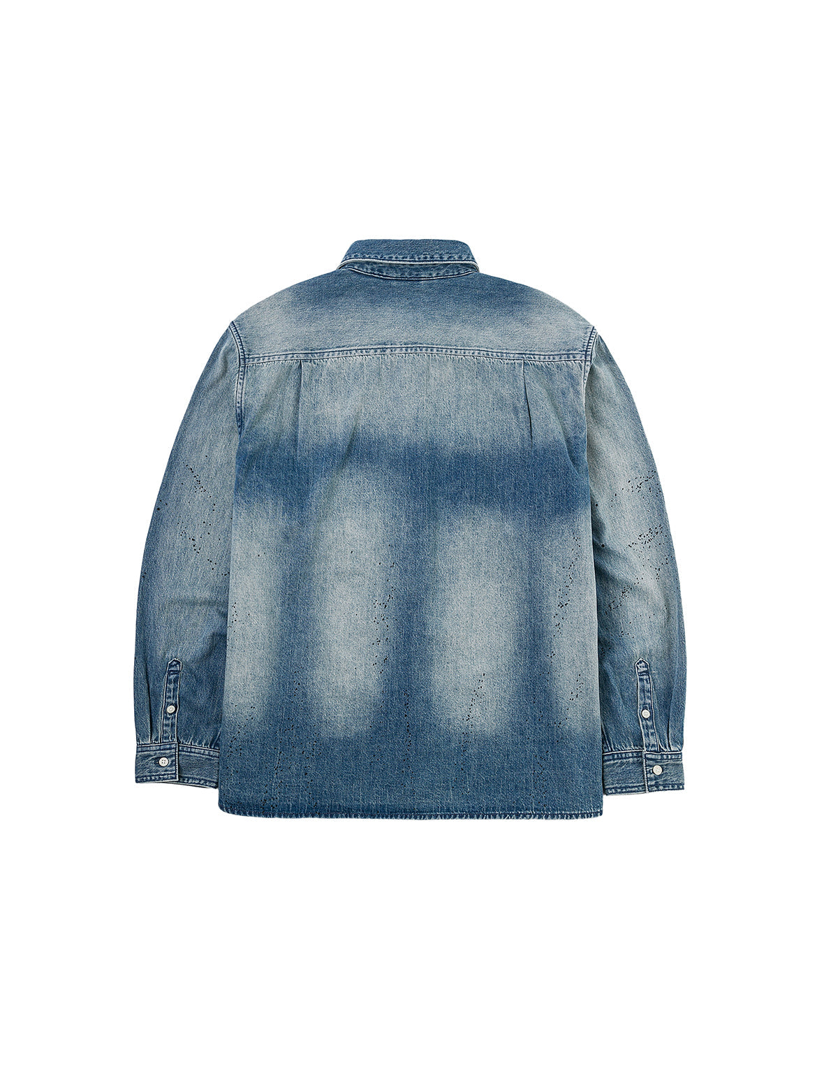 Splash Ink Seagull Print Regular Fit Denim Shirt