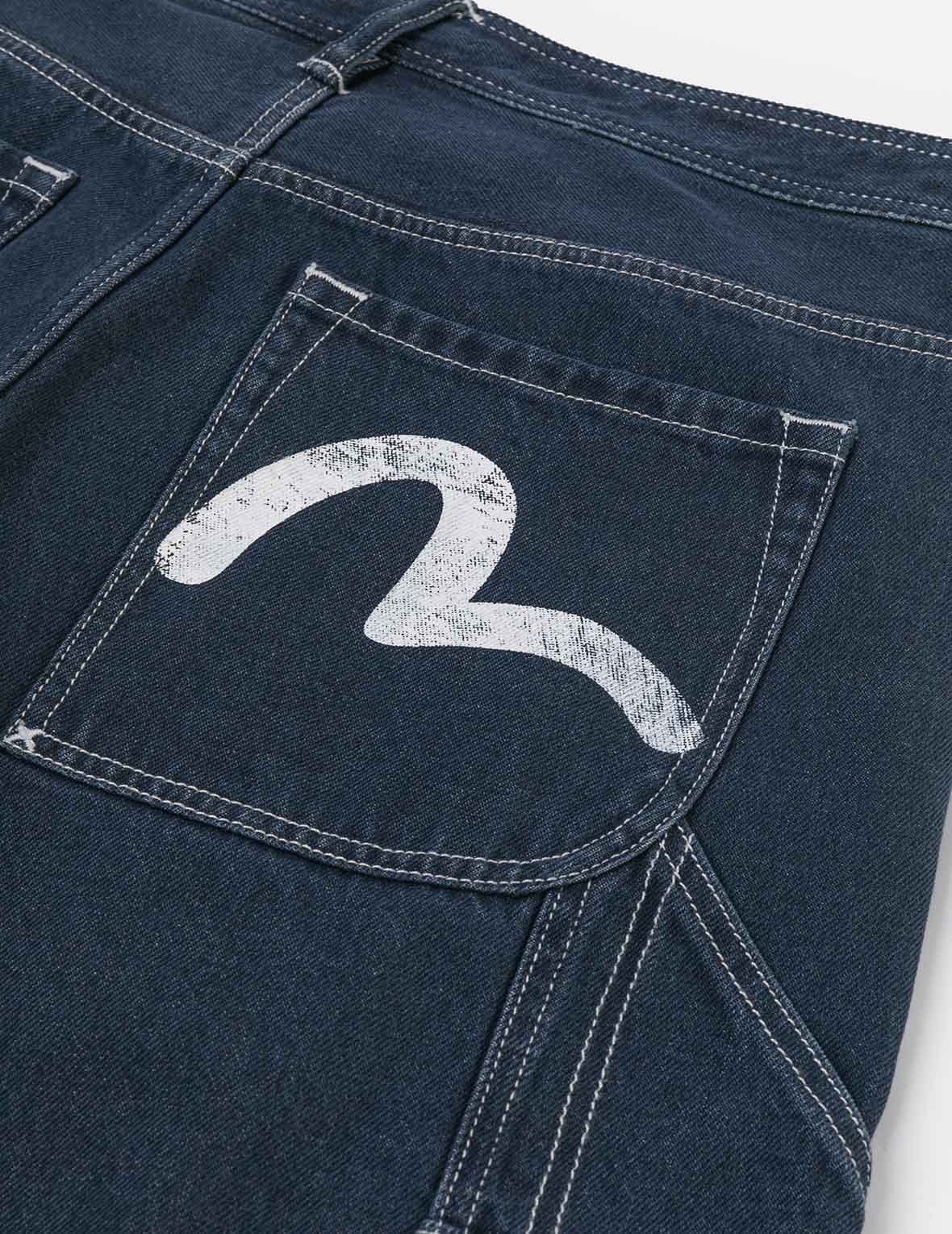 Distressed Seagull Print Loose Fit Cargo Jeans