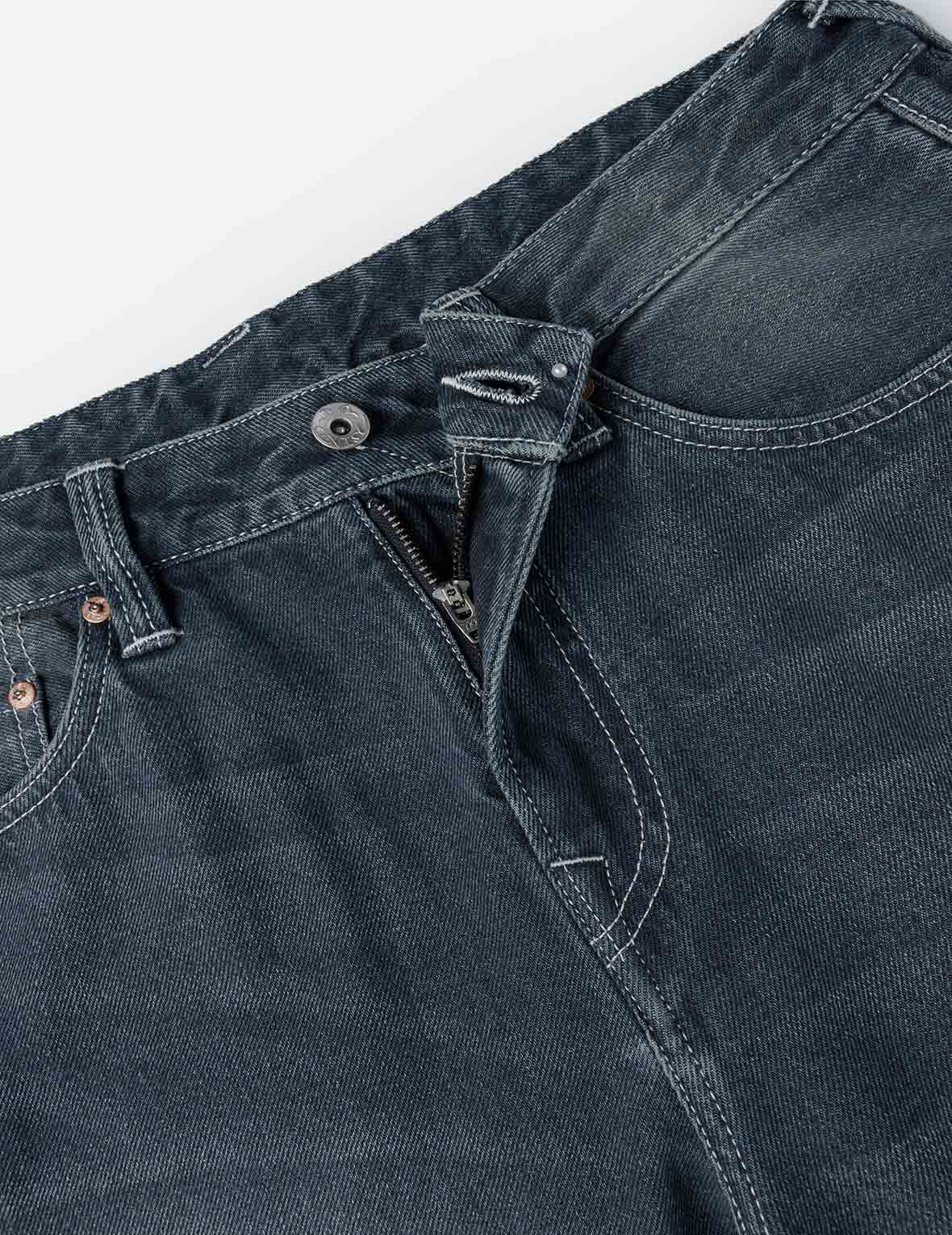 Distressed Seagull Print with Irregular Patches Loose Fit Denim Jeans