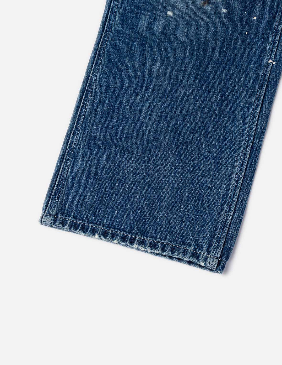 Washed and Distressed Daicock Print Relax Fit Jeans