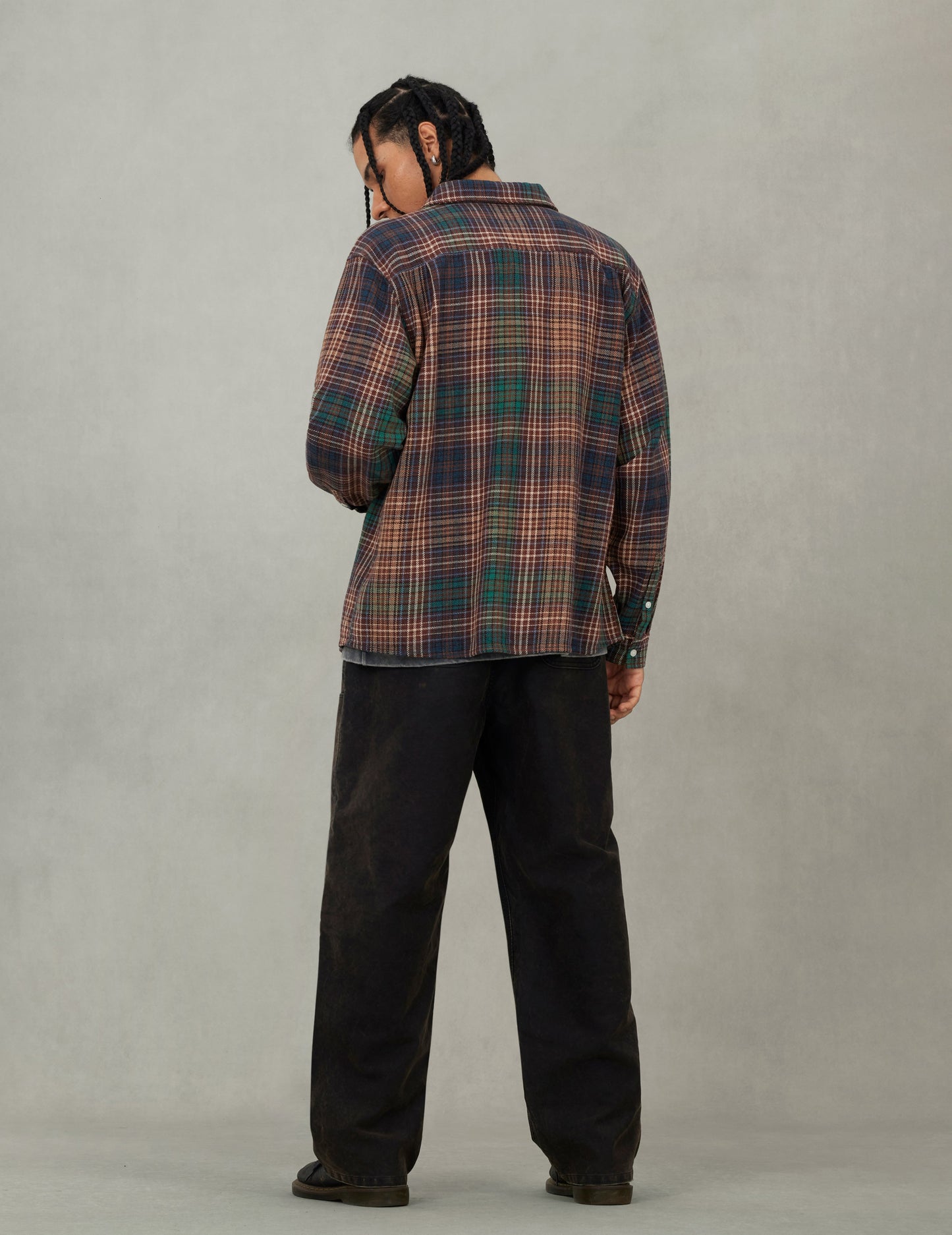 Seagull Print Regular Fit Flannel Check Shirt
