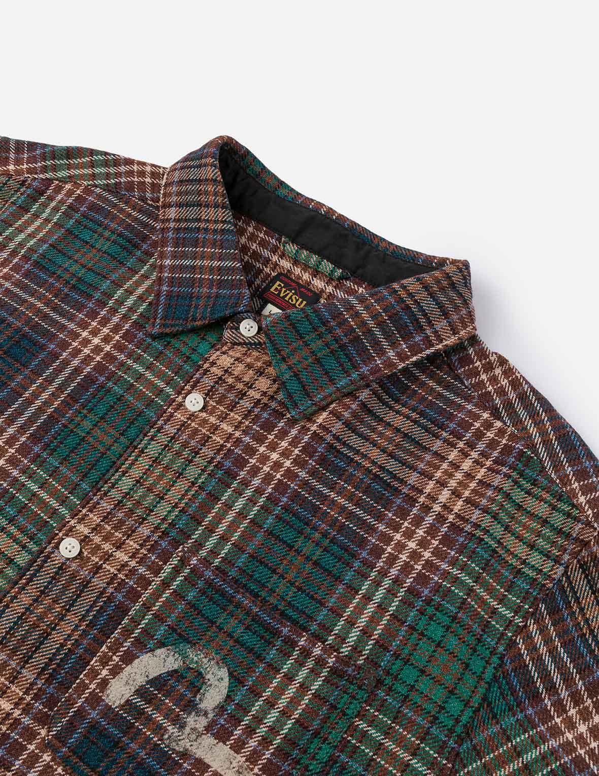 Seagull Print Regular Fit Flannel Check Shirt