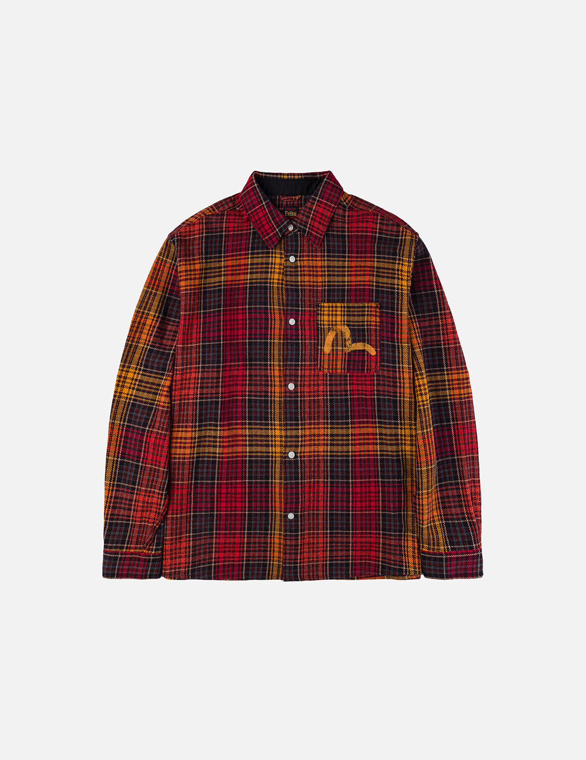 Seagull Print Regular Fit Flannel Check Shirt